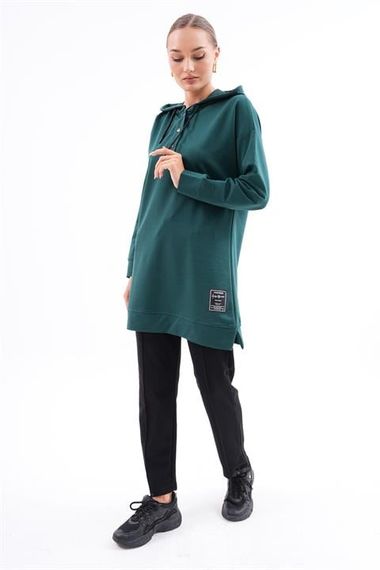 Жіночий спортивний комплект з туніки та штанів зумрут S-2XL - фото 1