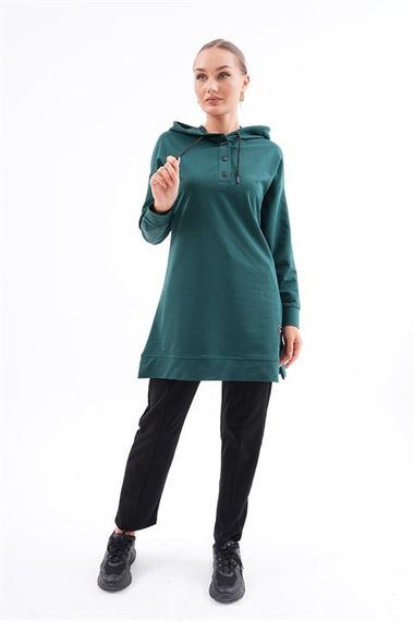 Жіночий спортивний комплект з туніки та штанів зумрут S-2XL - фото 4