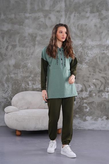 Жіночий спортивний комплект з напівзастібкою, колір м'ятний, розміри S, M, L, XL, 2XL - фото 3