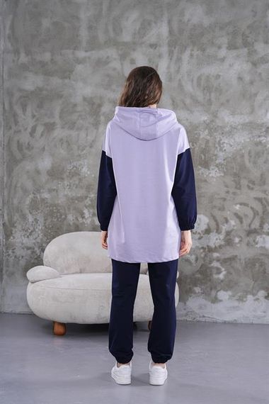 Kadın Yarım Fermuar Günlük Spor İkili Takım LİLA - صورة 3