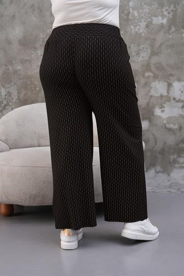 Kadın Büyük Beden Esnek Bol Paça Viskon Kumaş Yazlık Pantolon  - photo 4