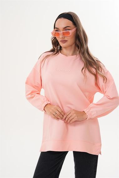 Pudra Be Yourself Bisiklet Yaka Uzun Kol Kadın Sweatshirt Tunik 713 - photo 3