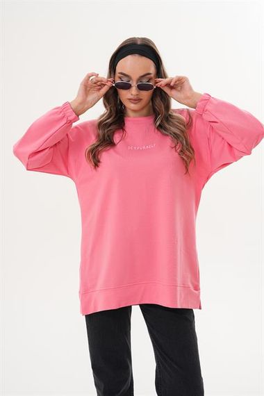 Somon Be Yourself Bisiklet Yaka Uzun Kol Kadın Sweatshirt Tunik 713 - фото 3