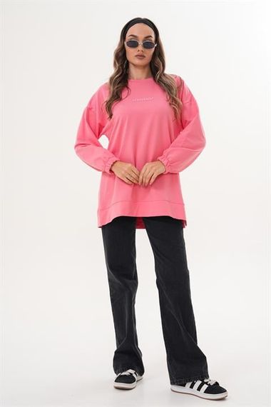 Somon Be Yourself Bisiklet Yaka Uzun Kol Kadın Sweatshirt Tunik 713 - фото 5