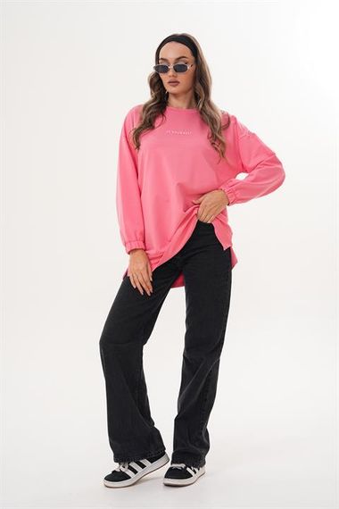 Somon Be Yourself Bisiklet Yaka Uzun Kol Kadın Sweatshirt Tunik 713 - фото 4