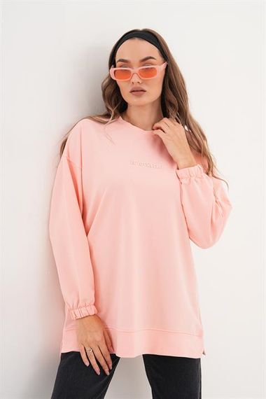 Pudra Be Yourself Bisiklet Yaka Uzun Kol Kadın Sweatshirt Tunik 713 - photo 5