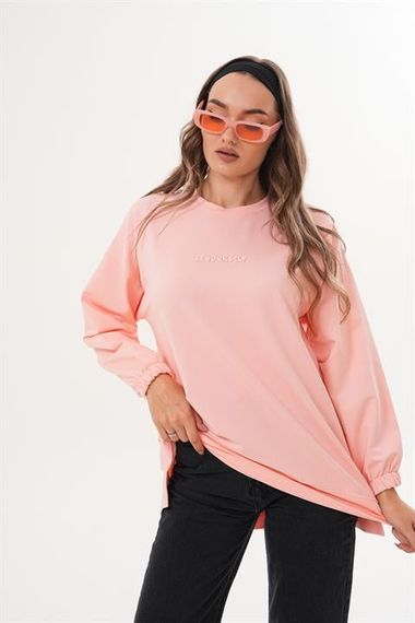 Pudra Be Yourself Bisiklet Yaka Uzun Kol Kadın Sweatshirt Tunik 713 - photo 4