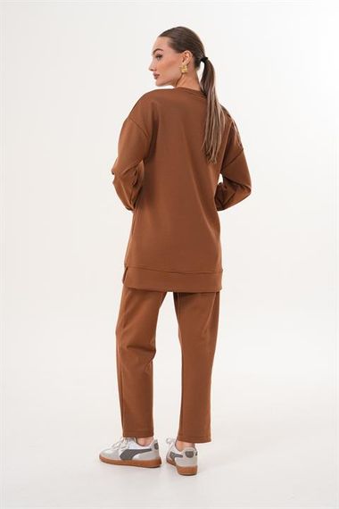 Kadın Günlük Bisiklet Yaka Eşofman Takımı TABA - photo 2