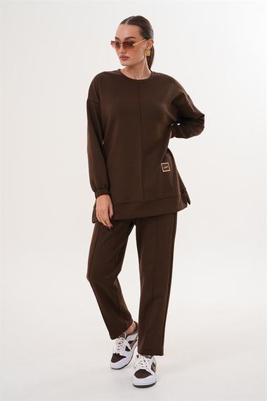 Kadın Günlük Bisiklet Yaka Eşofman Takımı KAHVERENK - фото 4
