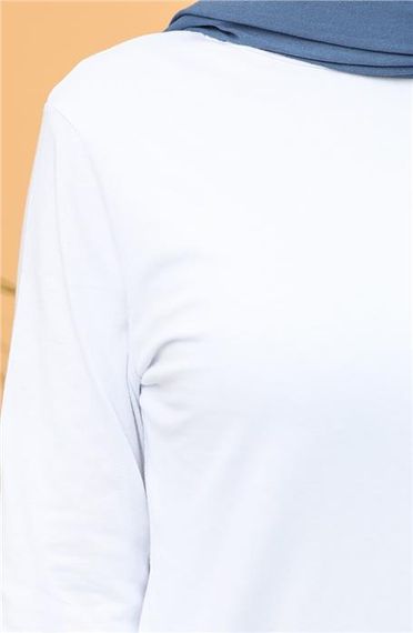 Doğa Plain Basic Tunic - 06016 - White - photo 4