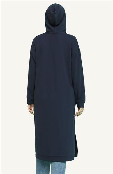 Atlas Hooded Long Plain Basic Sweatshirt - Navy Blue - AK01010.03007 - photo 3