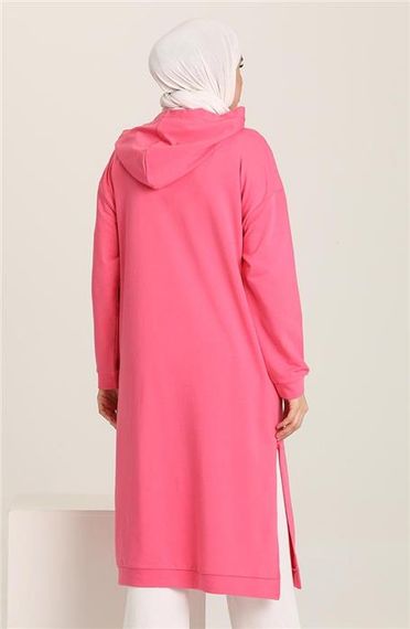 Atlas Hooded Long Plain Basic Sweatshirt - Fuchsia - AK01010.03007 - photo 4