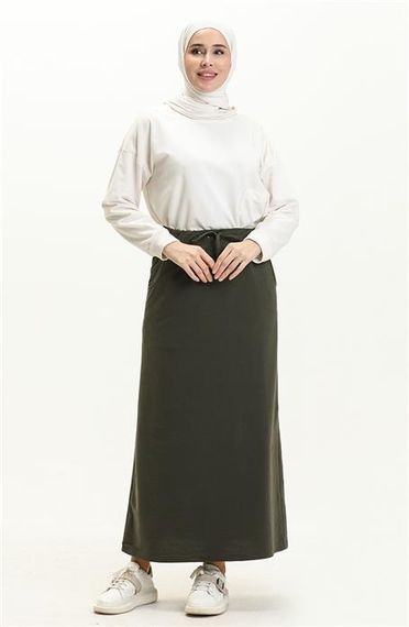 Tie Waist Pocketed Sport Skirt - Khaki - AK02004.00152 - photo 1