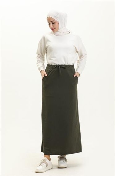 Tie Waist Pocketed Sport Skirt - Khaki - AK02004.00152 - photo 2