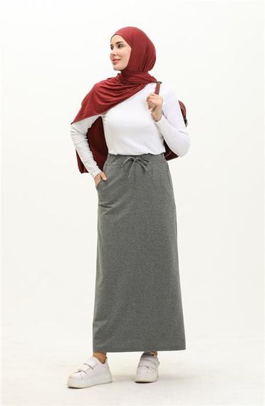 Tie Waist Pocket Sports Skirt - Anthracite - AK02004.00152 - photo 2