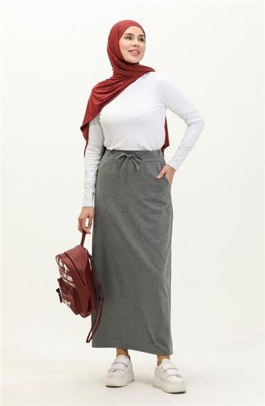 Tie Waist Pocket Sports Skirt - Anthracite - AK02004.00152 - photo 1