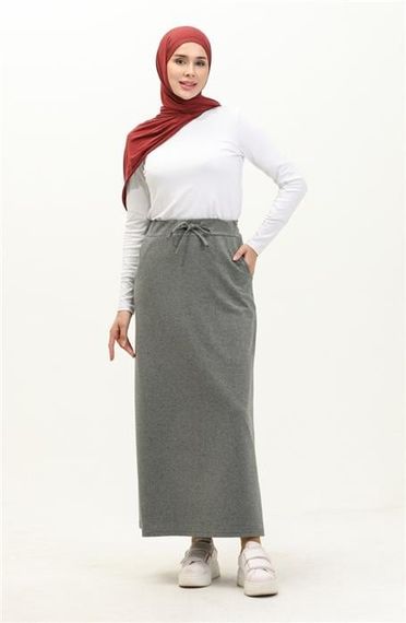 Tie Waist Pocket Sports Skirt - Anthracite - AK02004.00152 - photo 3