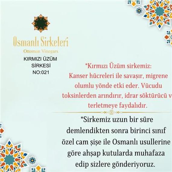 Geleneksel - 01. Kırmızı Üzüm Sirkesi - 500 ml - photo 5