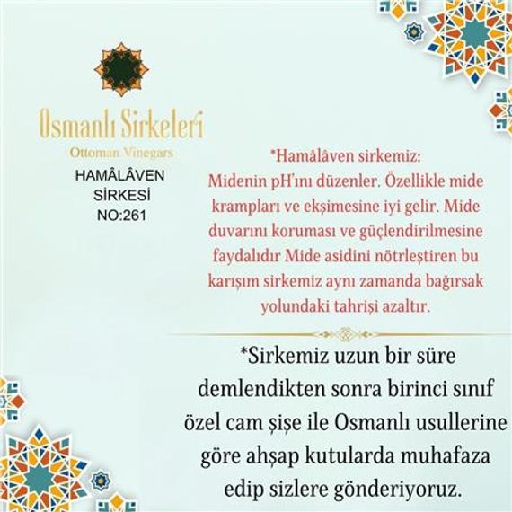 Karışım İnfüzyon - 04. Hamâlâven Sirkesi  - 500 ml - صورة 5