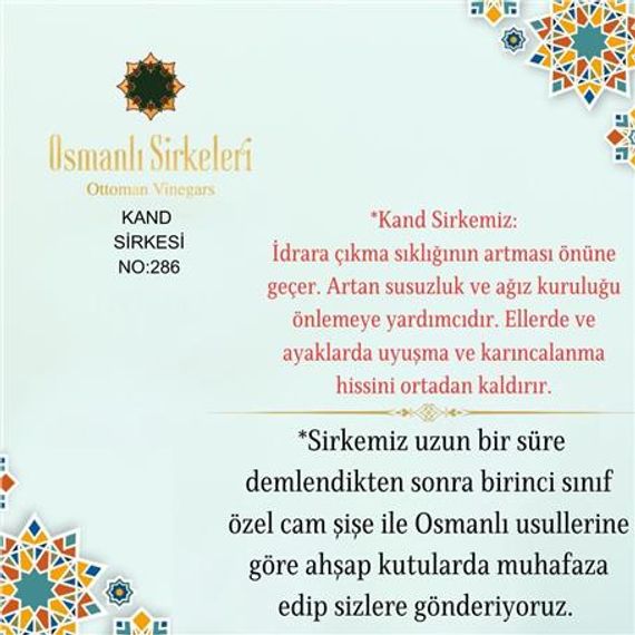 Karışım İnfüzyon - 04. Kand Sirkesi  - 500 ml - صورة 5