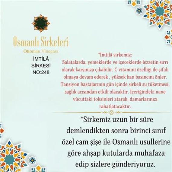 Karışım İnfüzyon - 04. İmtilā Sirkesi  - 500 ml - photo 5