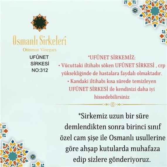 Karışım İnfüzyon - 04. Ufûnet Sirkesi  - 500 ml - صورة 5