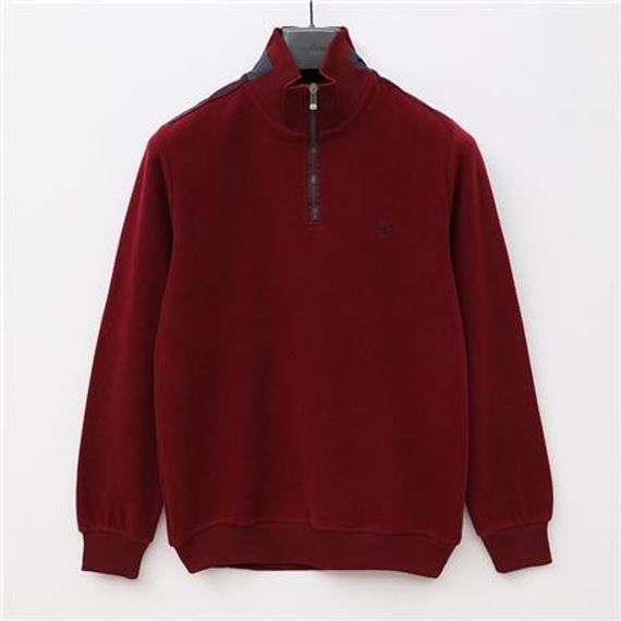 Uzun Kol Yarı Fermuarlı Erkek Sweat - PPS-4205 - Bordo - fotoğraf 1