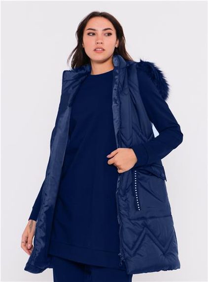 Sarah Sports Three-piece Set with Hooded Inflatable Vest - 70030 - Indigo - photo 5