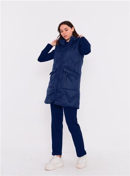 Sarah Sports Three-piece Set with Hooded Inflatable Vest - 70030 - Indigo - photo 3