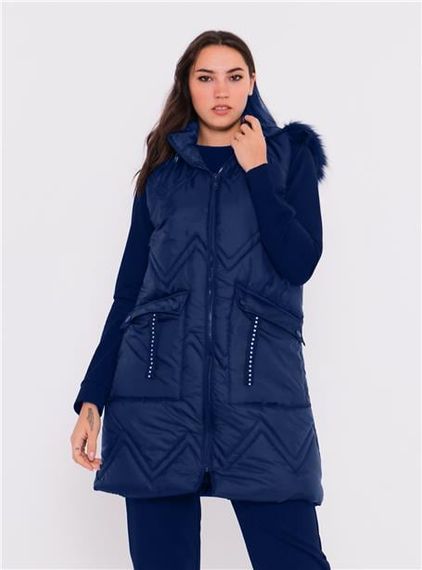 Sarah Sports Three-piece Set with Hooded Inflatable Vest - 70030 - Indigo - photo 2
