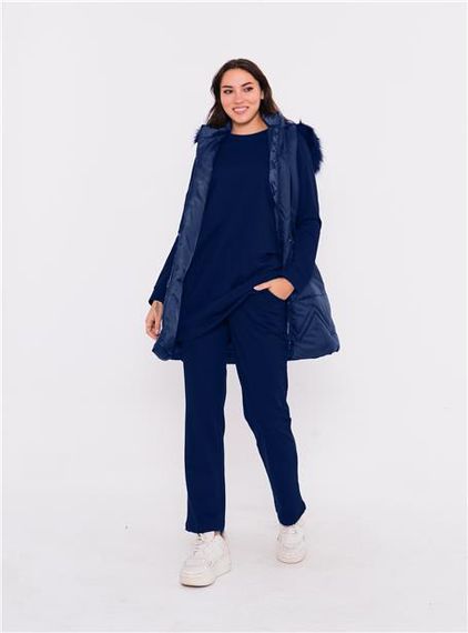 Sarah Sports Three-piece Set with Hooded Inflatable Vest - 70030 - Indigo - photo 4