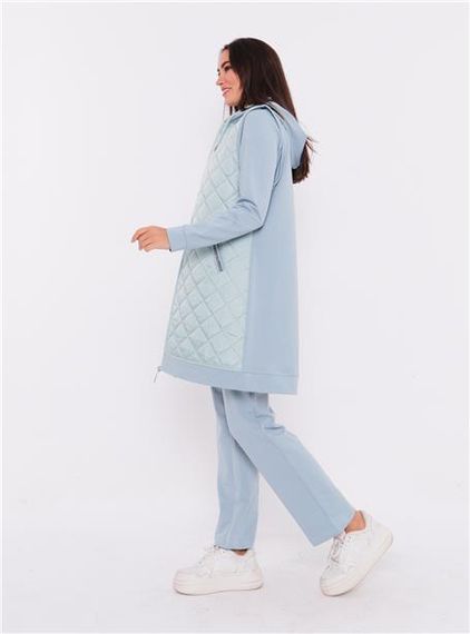 Мінімалістичний спортивний трійка з капітонею - 70060 - Лідяний блакитний - фото 4