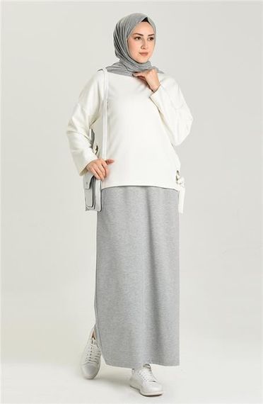 Beli Bağlamalı Cepli Spor Etek - Gri - AK02004.00152 - fotoğraf 1