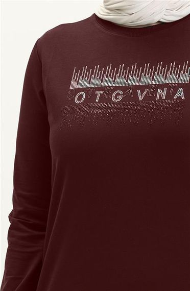 Большой размер длинное плате с карманами и принтом, коричневое, доступно в размерах 46-54 - фото 4