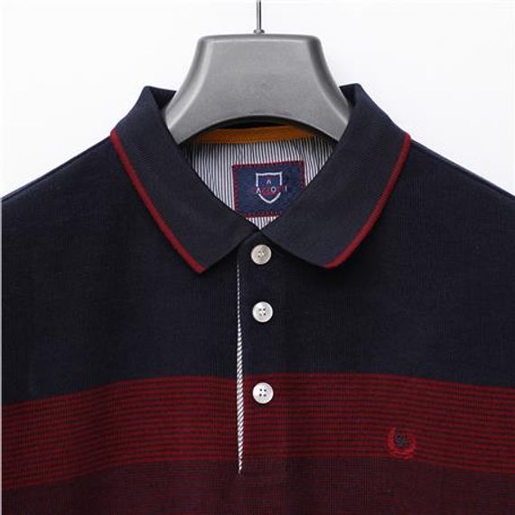 Erkek Uzun Kol Polo Yaka Sweat - CZT-103 - Lacivert - Bordo - photo 2