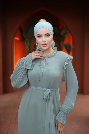 Сарафан из шифона с завязками на шее и талии, однотонный, цвет света, размер 38-44, универсальная модель на все сезоны - фото 3