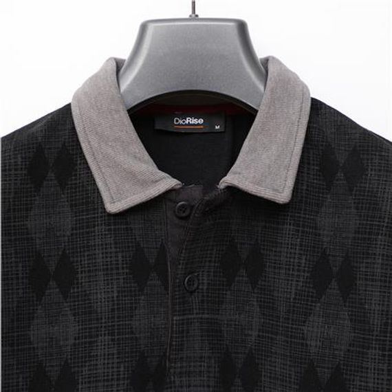 Erkek Uzun Kol Polo Yaka Sweat - PPS-2505 - Siyah - photo 2