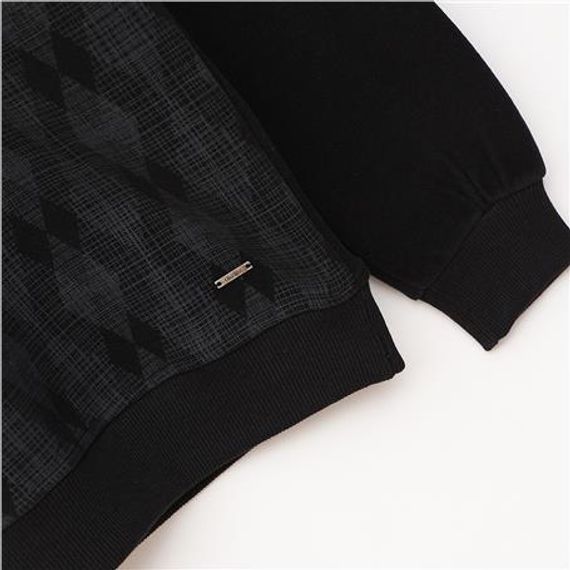 Erkek Uzun Kol Polo Yaka Sweat - PPS-2505 - Siyah - photo 3