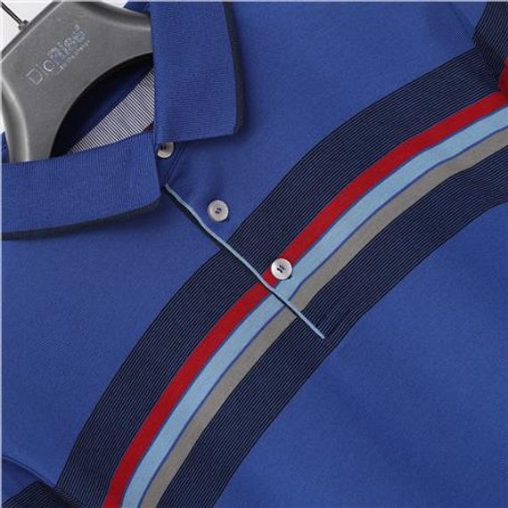 Мужской пуловер с длинным рукавом и поло, цвет сакс, модель CZT-136, доступные размеры: XL, L, M, XXL - фото 2