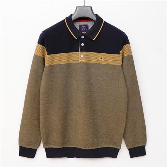 Erkek Uzun Kol Polo Yaka Sweat - CZT-103 - Lacivert - Safran - fotoğraf 1