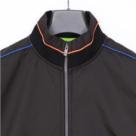 Комфортная куртка для мужчин с рибаными манжетами, свободный крой, легкая, черная, размеры XL, L, M, XXL - фото 3