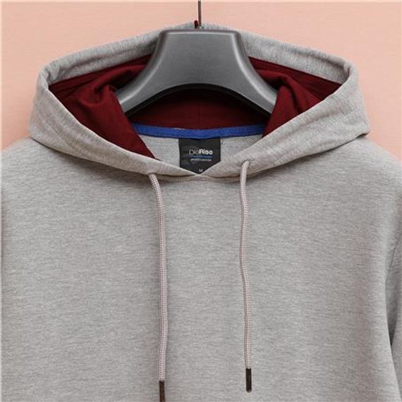 Чоловічий світшот з капюшоном, довгий рукав - SWT-220, графітовий меланж, доступний в розмірах M, L, XL, XXL - фото 2