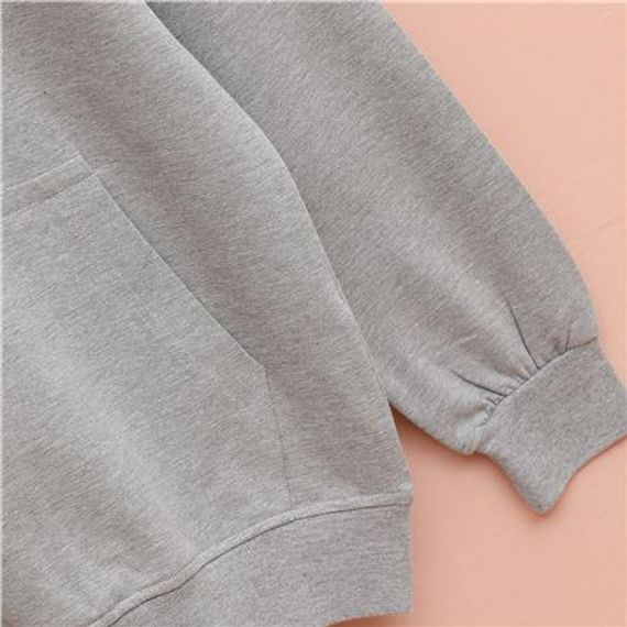 Чоловічий світшот з капюшоном, довгий рукав - SWT-220, графітовий меланж, доступний в розмірах M, L, XL, XXL - фото 3