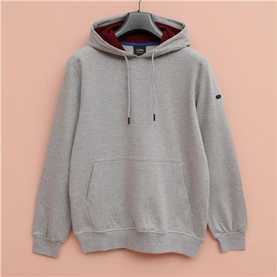 Чоловічий світшот з капюшоном, довгий рукав - SWT-220, графітовий меланж, доступний в розмірах M, L, XL, XXL - фото 1