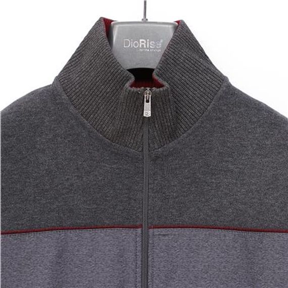 Чоловічий куртка комфорт-фіт з рибаною в’язкою, модель MTS-8014, антрацитового кольору, розміри XL, L, M, XXL - фото 2