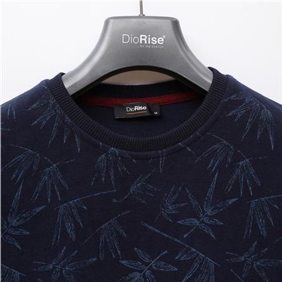 Мужской свитер с печатью, длинный рукав, цвет темно-синий, размеры: XL, L, XXL, M - фото 2