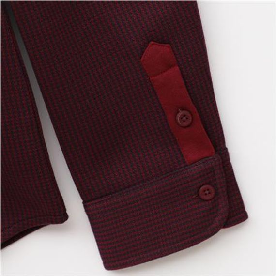 Erkek Uzun Kol Gömlek - DJG-1002 - Bordo - fotoğraf 3