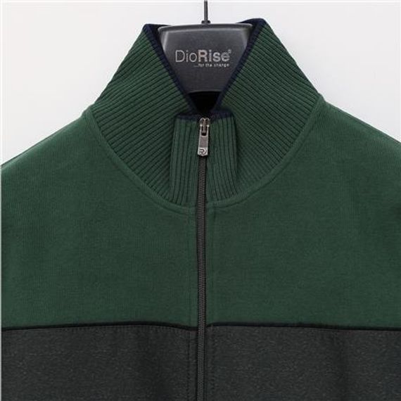 معطف رجالي بتصميم مريح ومقص مريح بحافة مضلعة - MTS-8014 - زيتوني - صورة 2