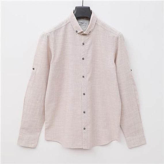 Сучасна чоловіча сорочка Modern Fit - 11-1787 - Бежевий, доступна в розмірах XL, L, M, XXL - фото 1