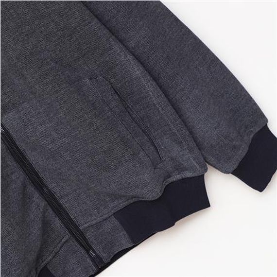 Мужской свитер-жакет с длинным рукавом MTS-8012, темно-синий с меланжем серого, размеры XL, L, M, XXL - фото 3